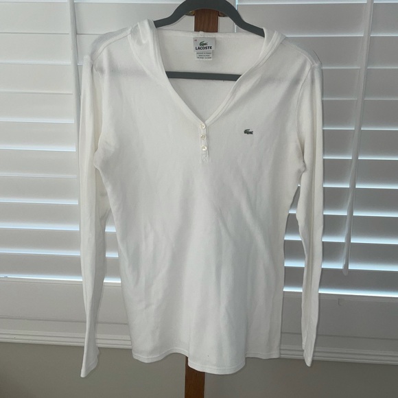 Lacoste Tops - Lacoste Waffle Knit Hoodie Henley